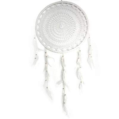 Dreamcatcher White Crocheted