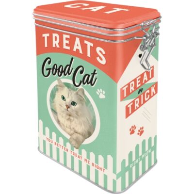 Tin Can Clip Top Box “Cat Treats” 1,3L