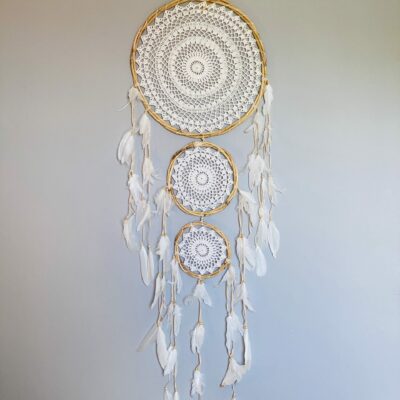 Dreamcatcher Crocheted Rattan 3-Rings 40cm