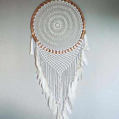 Dreamcatcher Crocheted white Rattan 50cm
