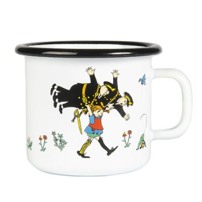 Pippi Enamel Mug Pippi & The Cop 2,5 dl