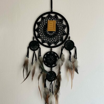 Dreamcatcher Black 5-rings 17cm