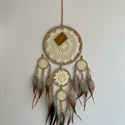 Dreamcatcher White 5-rings 11cm