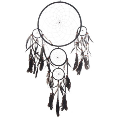 Dreamcatcher 5-rings 40 cm Black