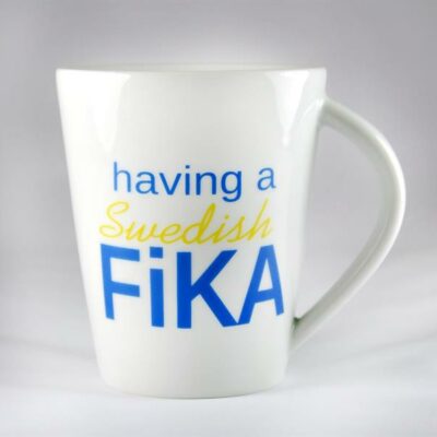 Mugg FIKA Blå/Gul text