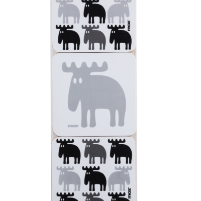 MOZ Coaster Set Of 6 Black/Grey