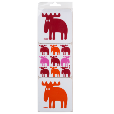 MOZ Coaster Set Of 6 Red/Orange/Pink