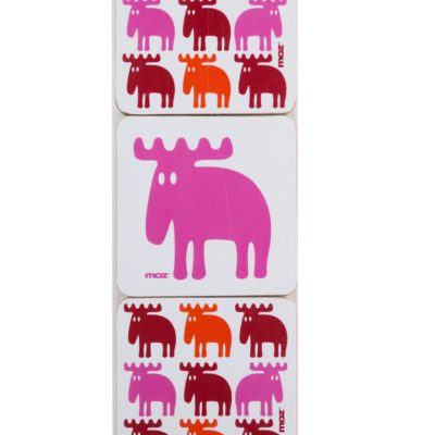 MOZ Coaster Set Of 6 Red/Orange/Pink