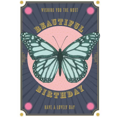 Gratulationskort – Beautiful Birthday Butterfly