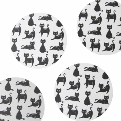 Glasunderlägg – ”Kattfamilj” 4-pack